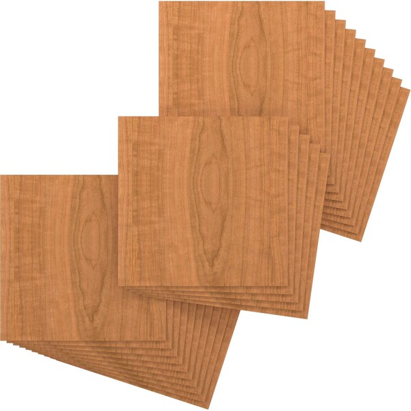 Ekena Millwork 23 3/4W x 23 3/4H x 1/4T Wood Hobby Boards, Cherry, 25PK HBW24X24X250DCH - main